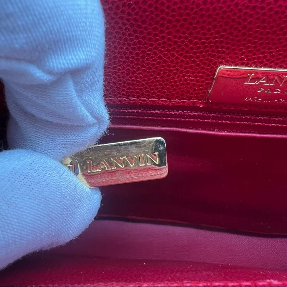 LANVIN Red Leather Two-Way Bag - EUC - Picture 9 of 15